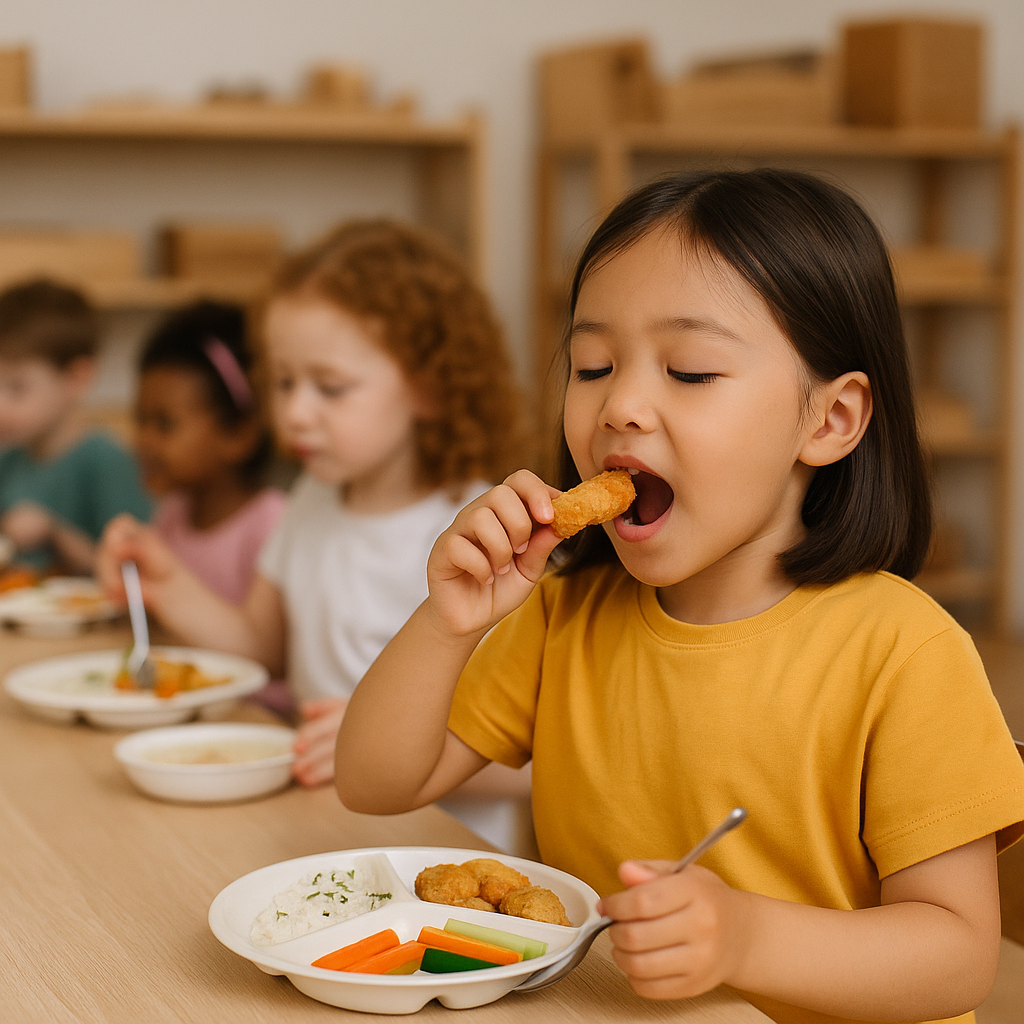 nutritious meal at a Montessori daycare