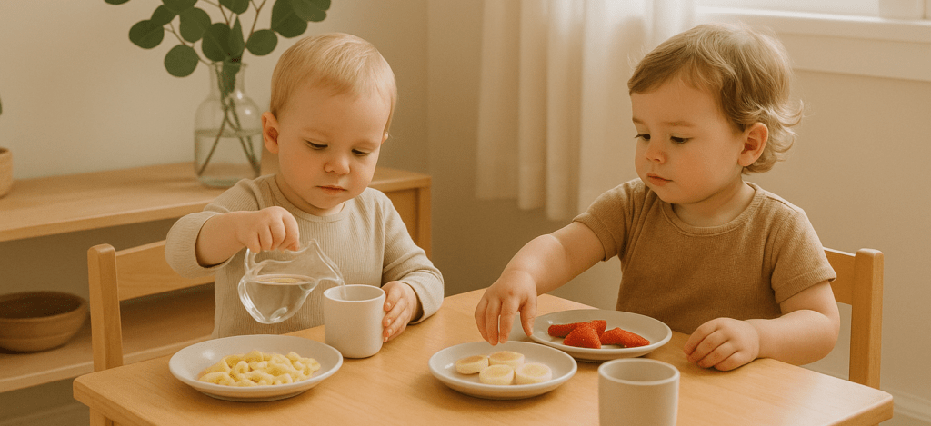 Mealtimes are more than just about food they’re about trust, rhythm, and connection. Discover how Montessori-inspired food routines help toddlers feel calm, confident, and independent. Learn why consistent mealtime habits nurture emotional security, better nutrition, and lifelong healthy eating one peaceful bite at a time.